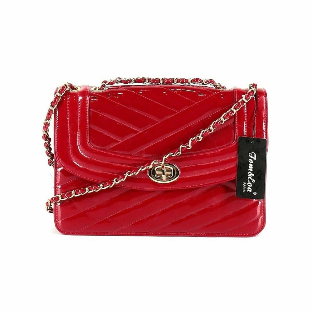 Tom & Eva Women Red Crossbody Chain Strap $74